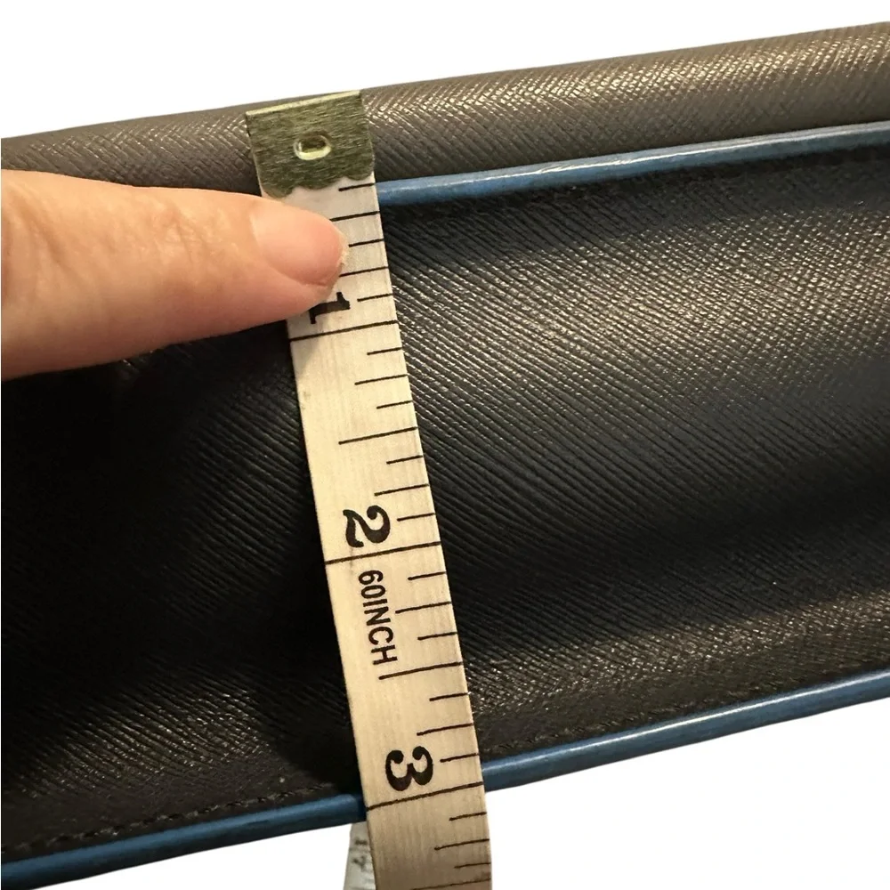 MCM SAFFIANO LEATHER LAPTOP/DOCUMENT BAG GRAY & BLUE Silver Hardware